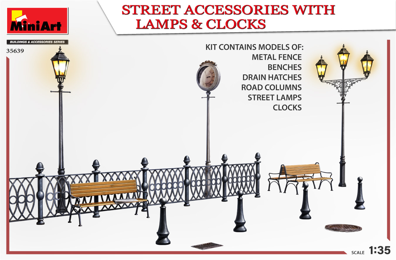 ak-interactive-1-35-street-accessories-with-lamps-clocks-set-di-accessori-per-di image 4