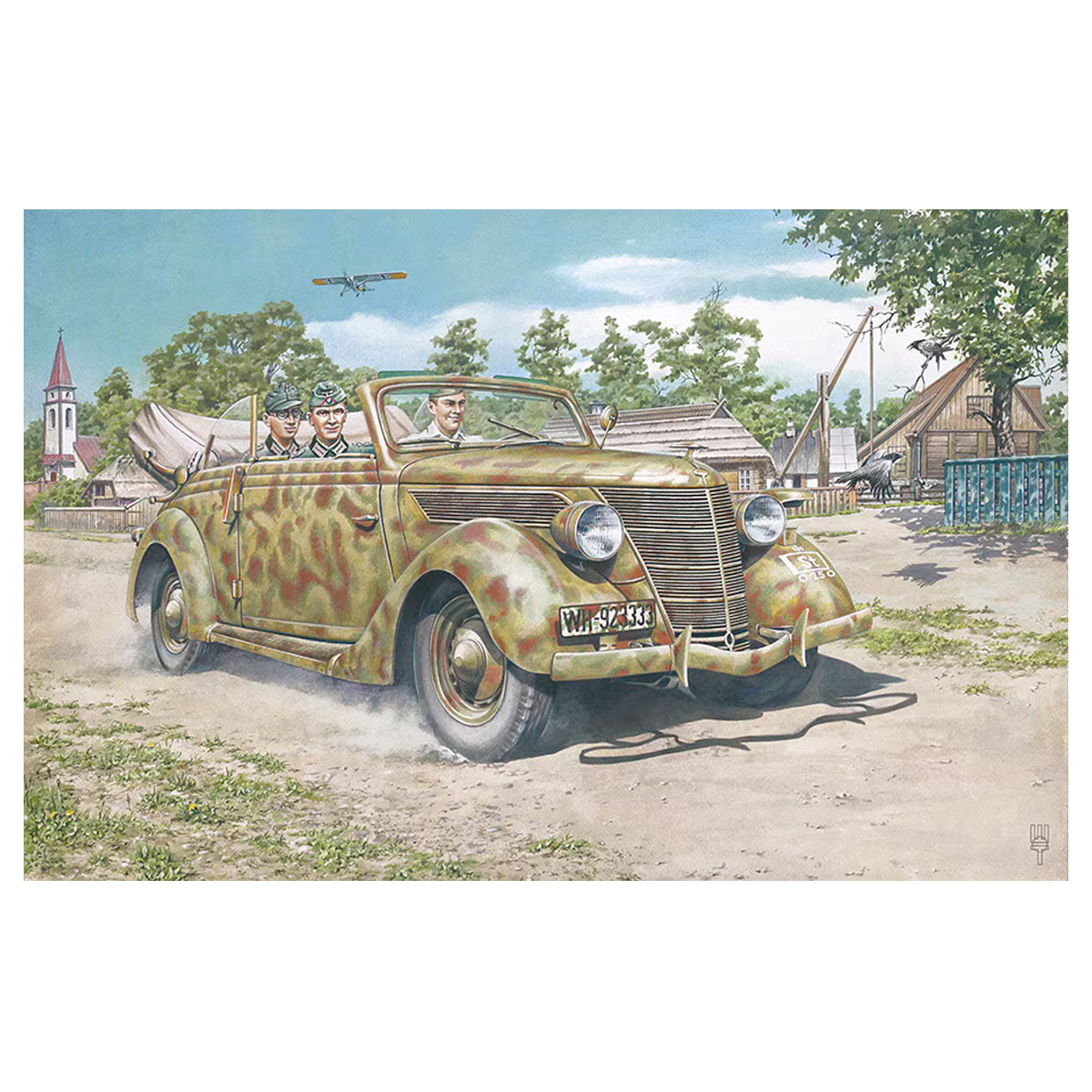 ak-interactive-ford-v8-g81-cabriolet-in-scala-1-35-kit-veicolo-militare-da-costr image 1