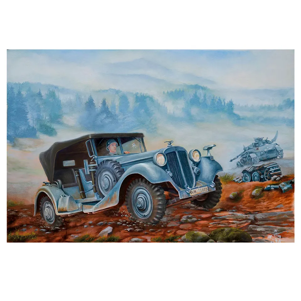 ak-interactive-horch-v8-type-830r-1-35-kit-veicolo-militare-da-costruire-e-dipin image 1