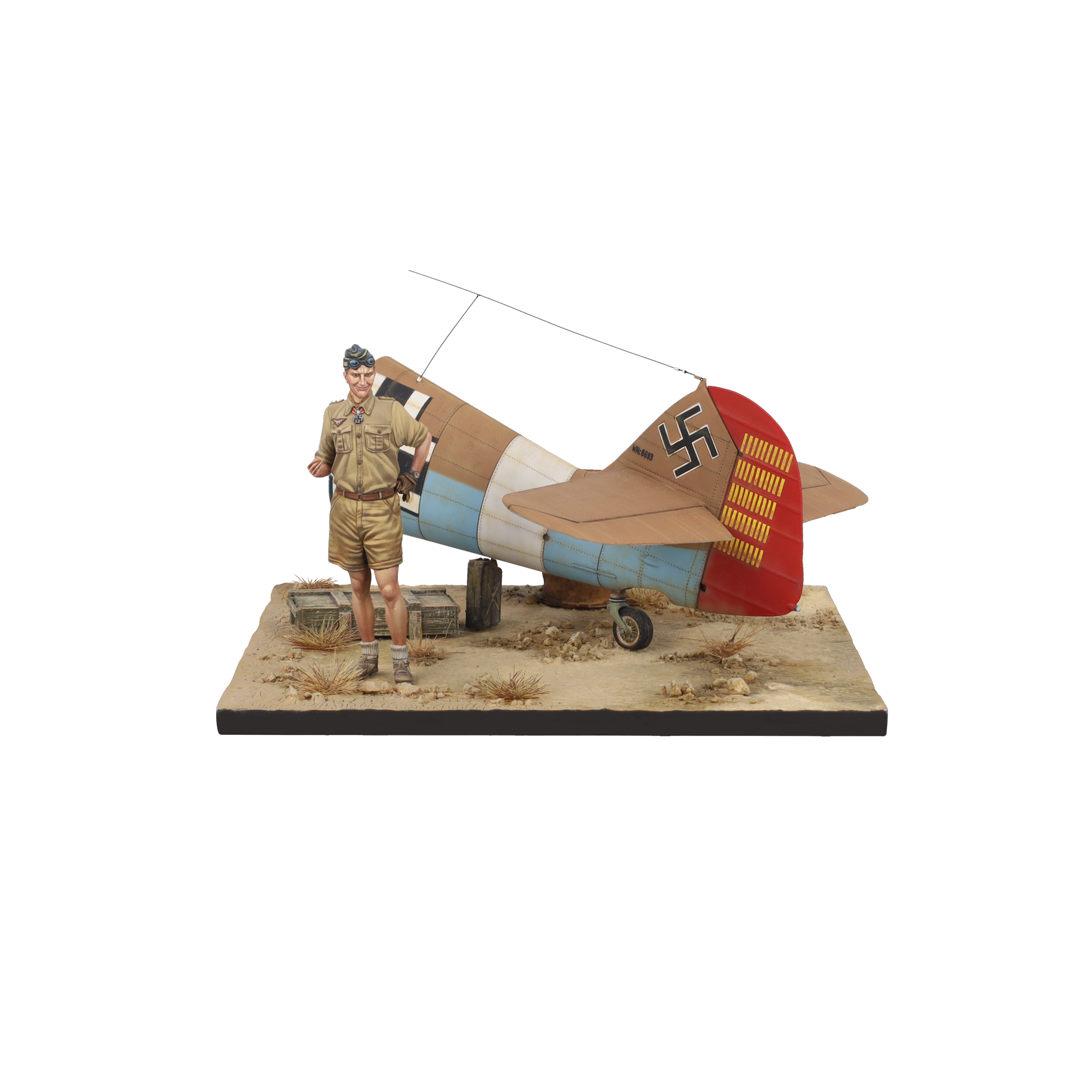 scale75-warfront-marseille-ace-of-bf109-1-32-scena-pilota-e-coda-bf109-da-diping image 3
