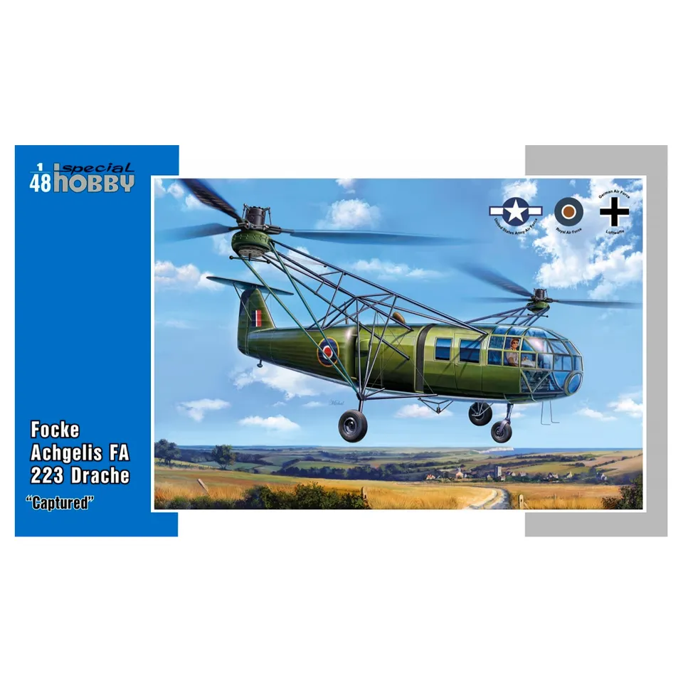 ak-interactive-1-48-focke-achgelis-fa-223-drache-captured-modello-in-scala image 1
