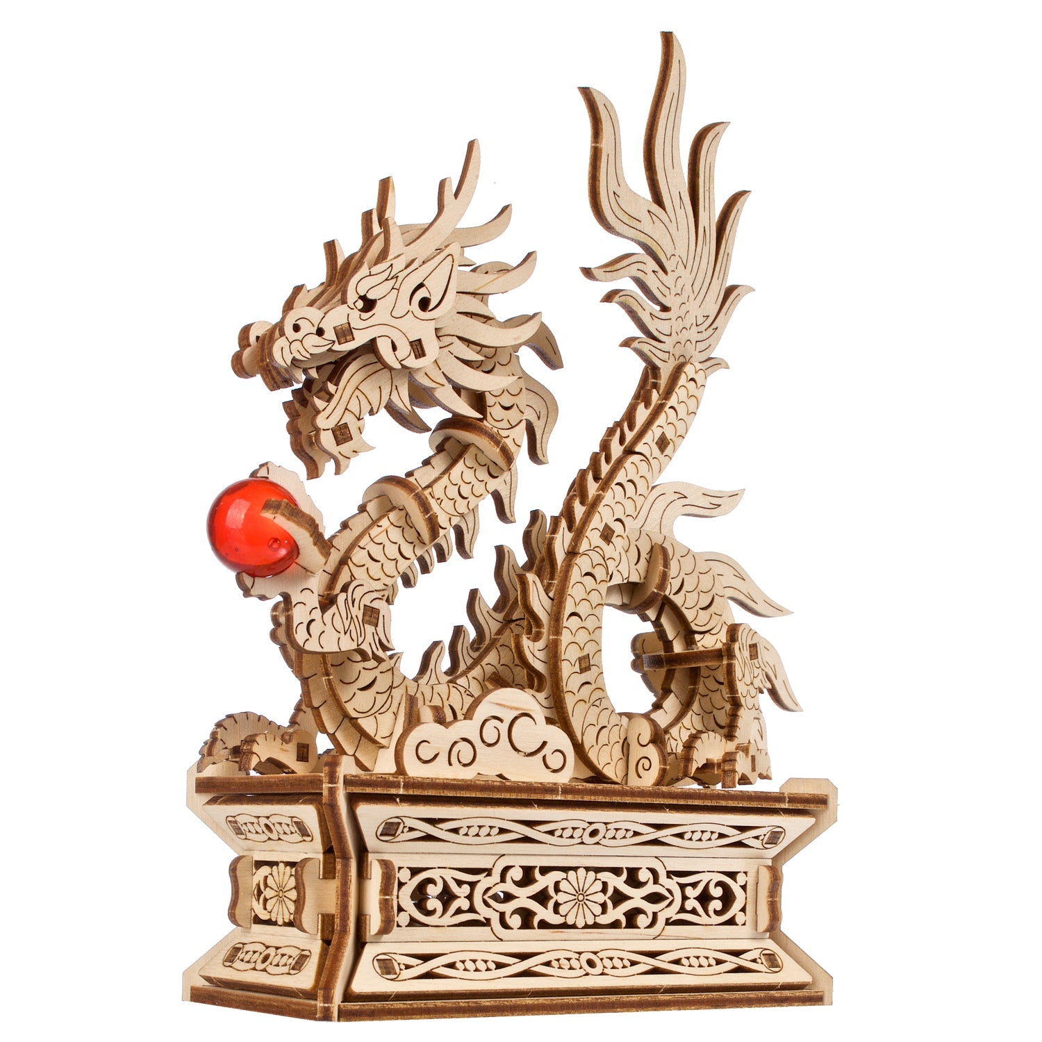 ugears-wood-dragon-modellino-drago-portafortuna-in-legno-3d-con-box image 1