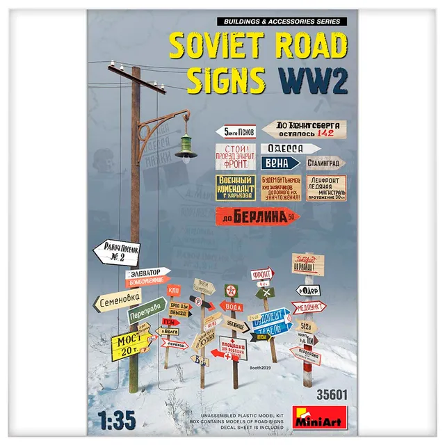 ak-interactive-1-35-cartelli-stradali-sovietici-wwii-set-modellismo image 1