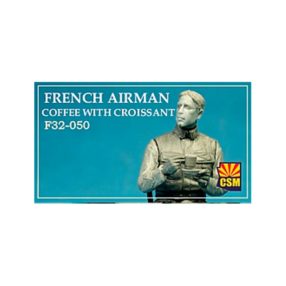 ak-interactive-french-airman-coffee-with-croissant-1-32-figura-da-dipingere image 1