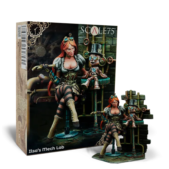 scale75-ilsa-s-mech-lab-miniatura-75mm-steam-wars-in-resina-e-metallo-bianco-da- image 1