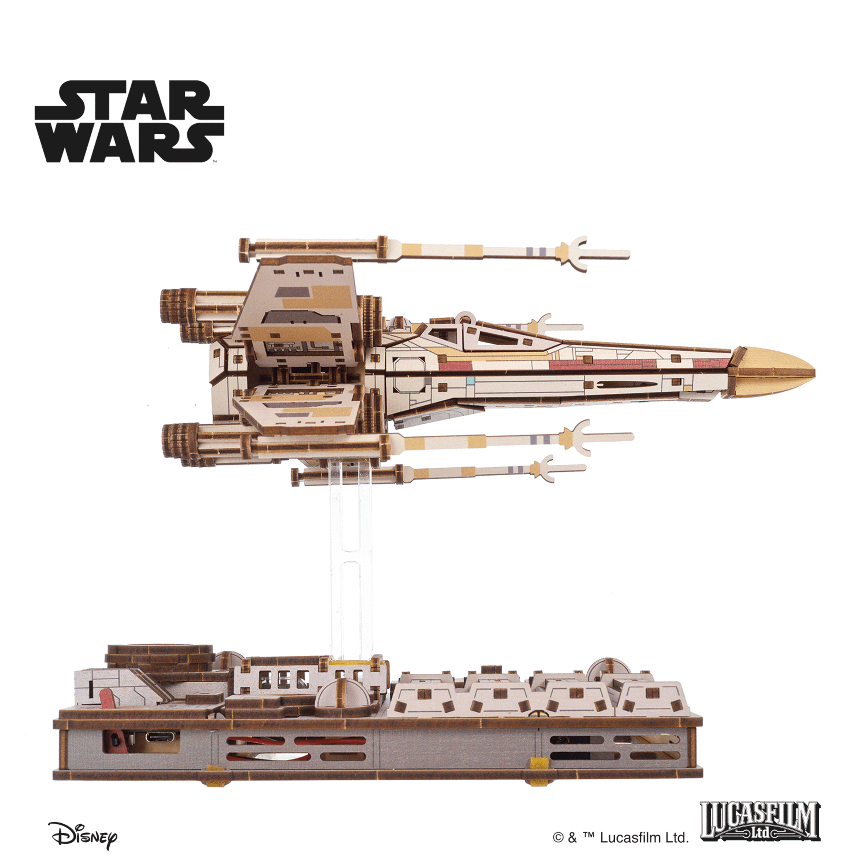 ugears-luke-skywalker-s-x-wing-starfighter-modellino-in-legno-della-serie-star-w image 4