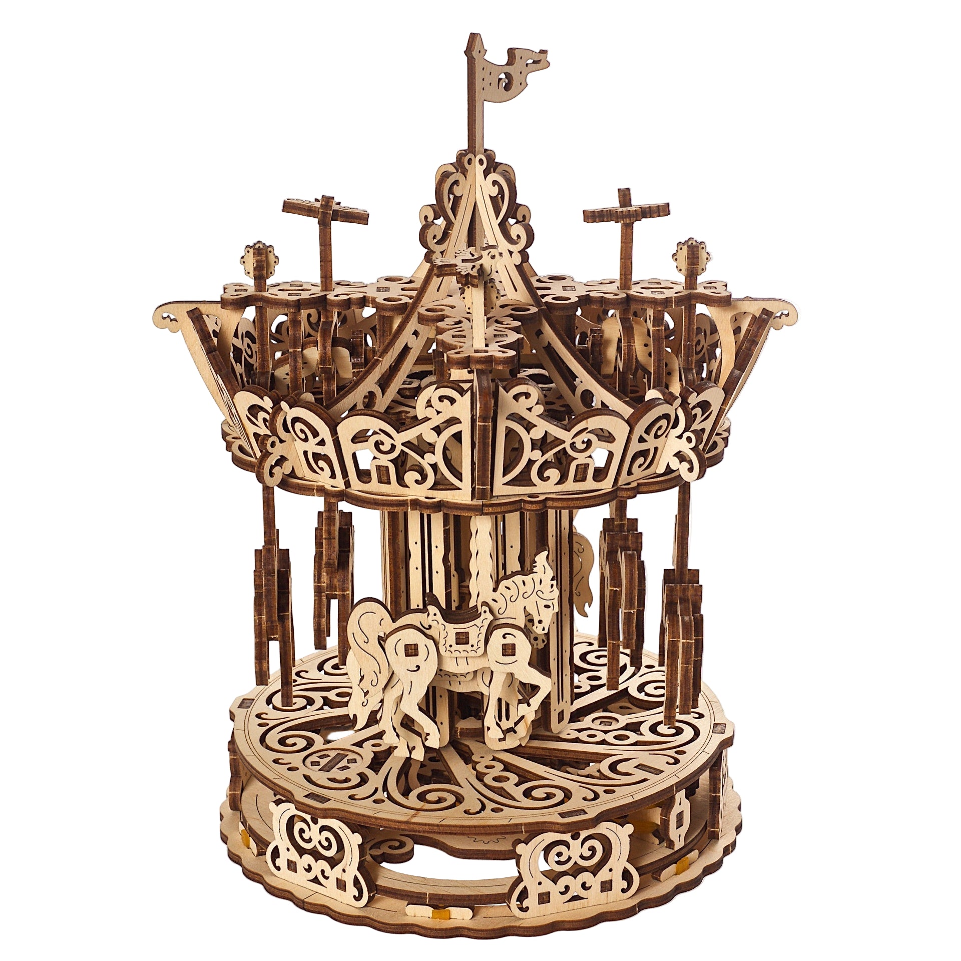 ugears-carousel-kit-modellismo-in-legno-meccanico image 1