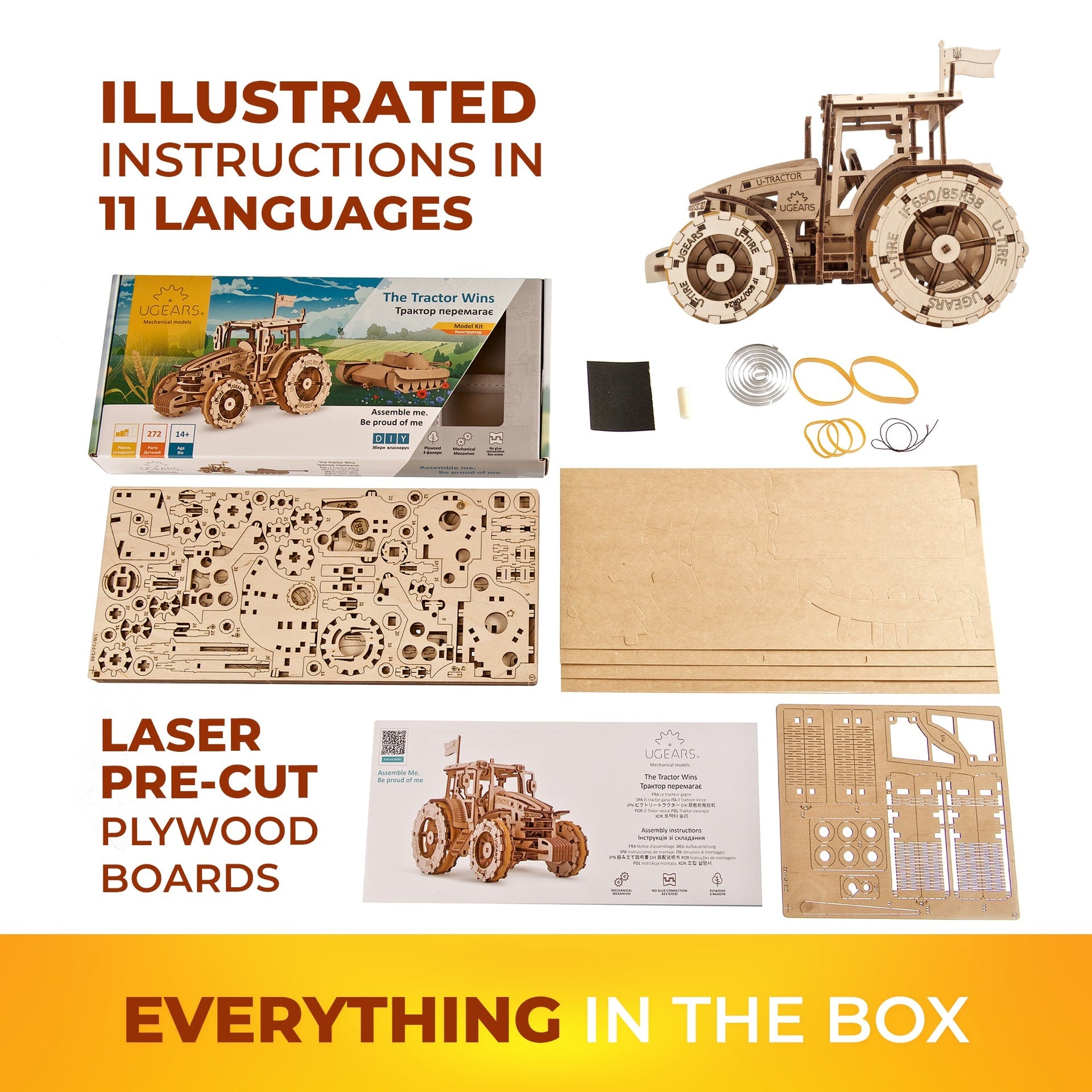 ugears-the-tractor-wins-kit-di-modellismo-in-legno-3d-trattore image 6