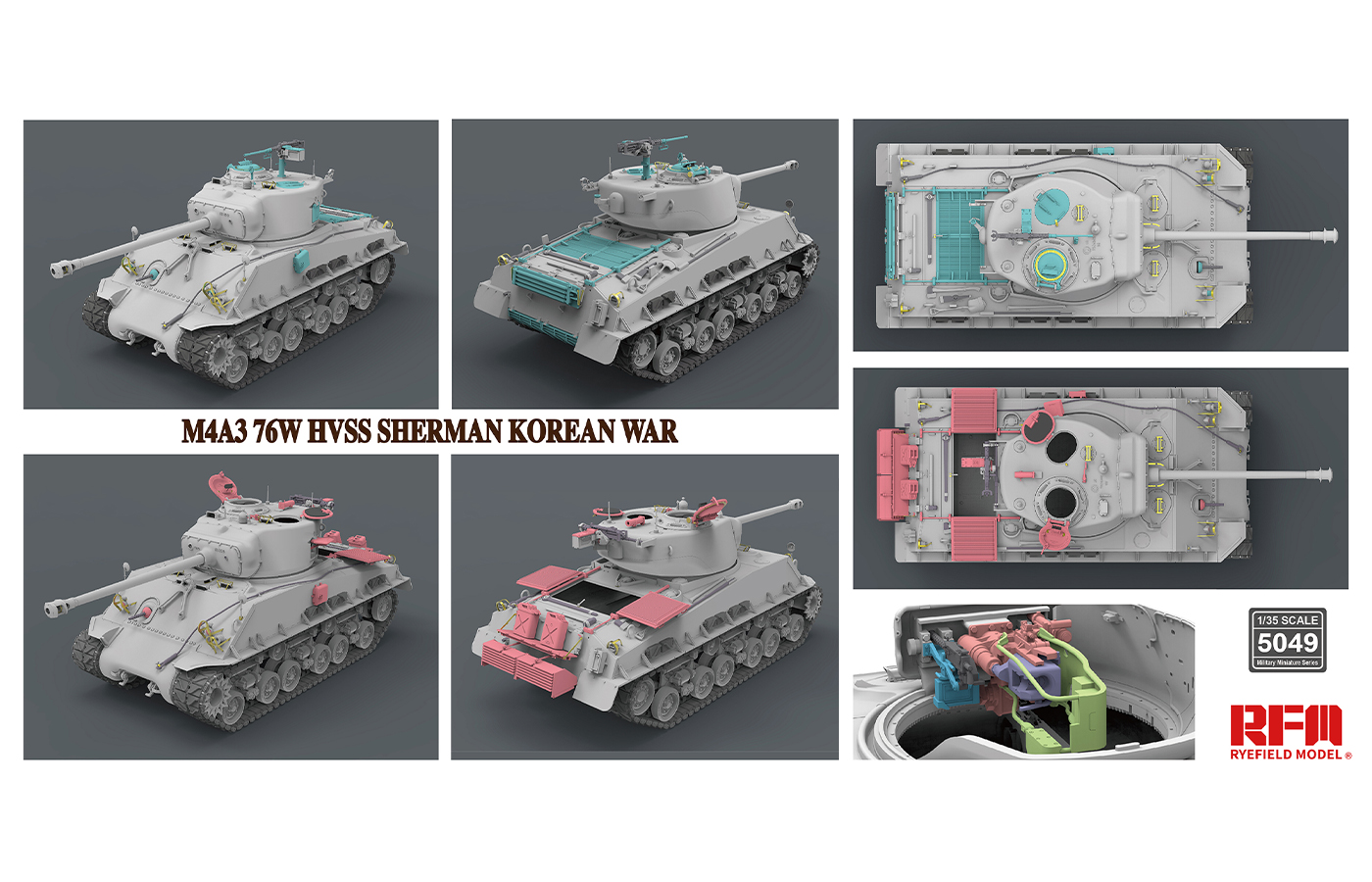 ak-interactive-m4a3-76w-hvss-sherman-korean-war-1-35-kit-modello-da-costruire image 2