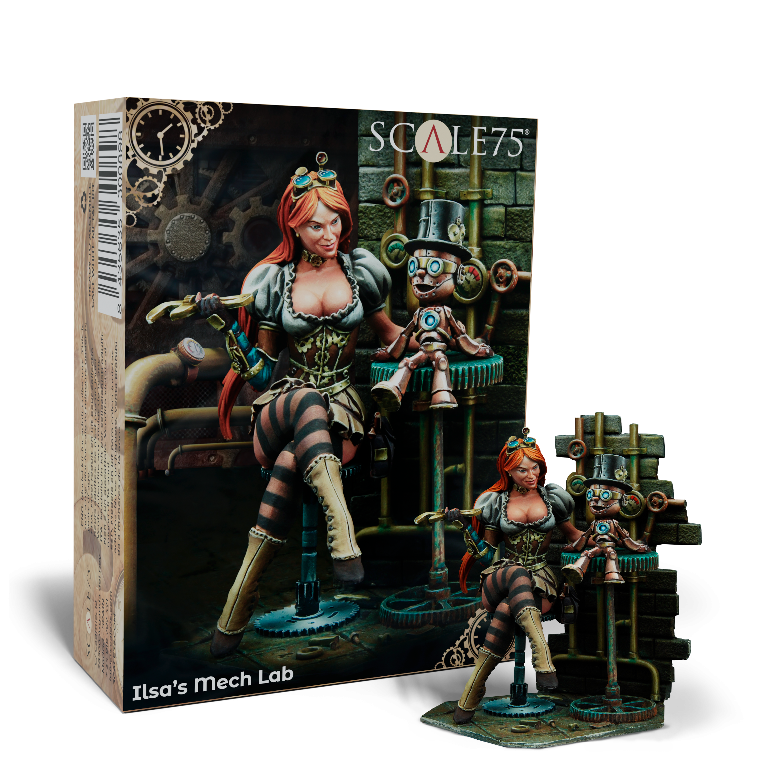 scale75-ilsa-s-mech-lab-miniatura-75mm-steam-wars-in-resina-e-metallo-bianco-da- image 1