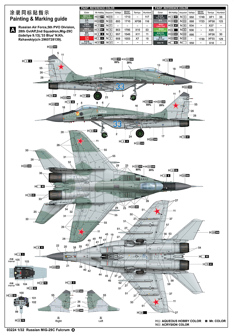 ak-interactive-1-32-russian-mig-29c-fulcrum-kit-di-modellismo-aereo image 5