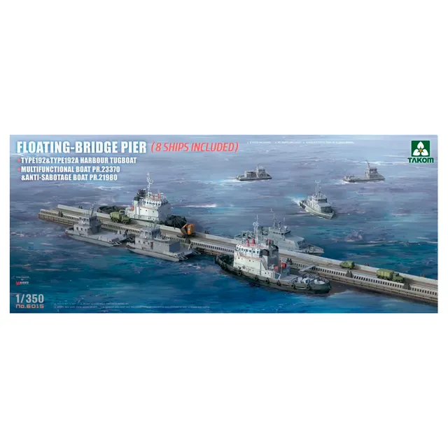 ak-interactive-1-350-floating-bridge-pier-8-ships-included-kit-di-modellismo image 1