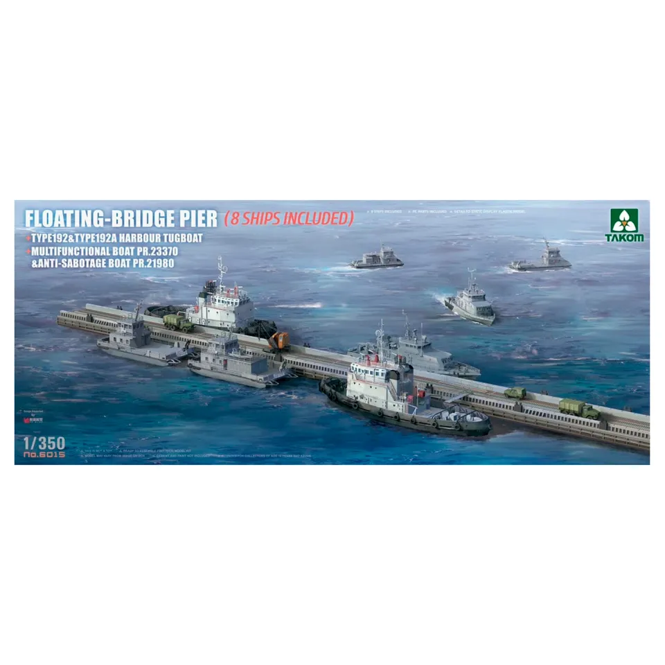 ak-interactive-1-350-floating-bridge-pier-8-ships-included-kit-di-modellismo image 1