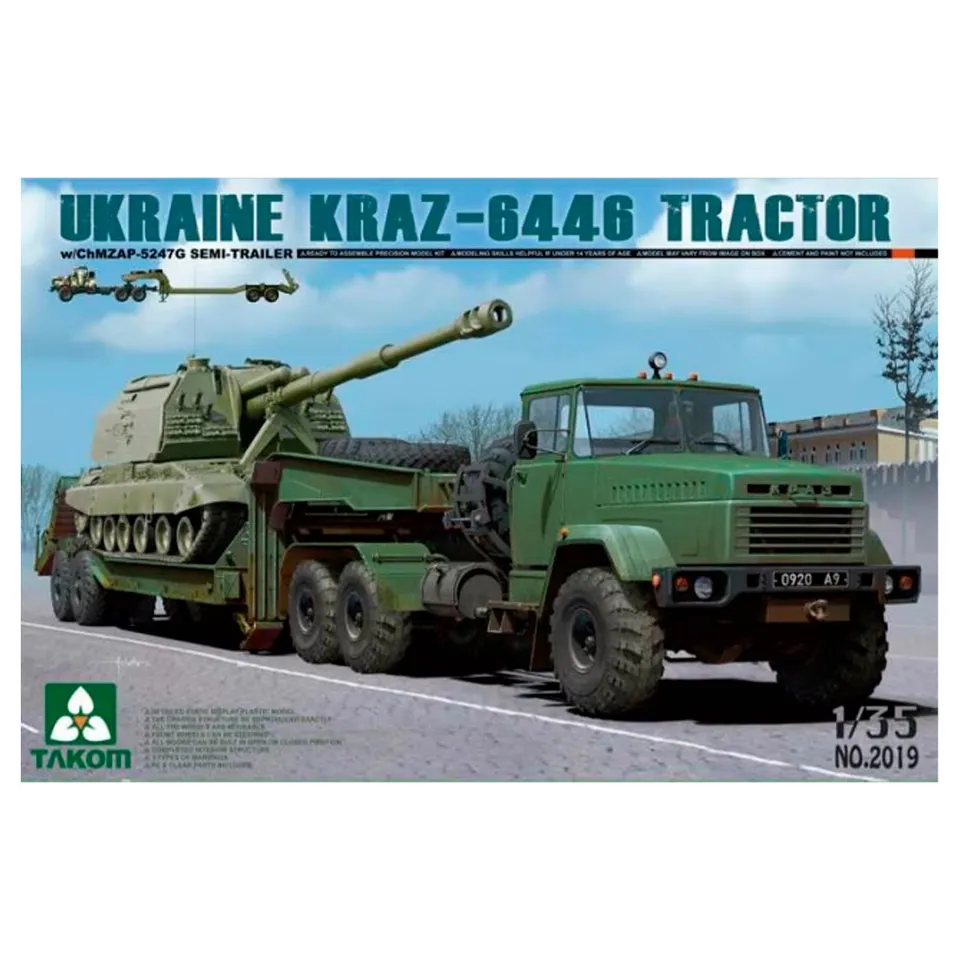 ak-interactive-1-35-ukraine-kraz-6446-tractor-con-semirimorchio-chmzap-5247g image 1