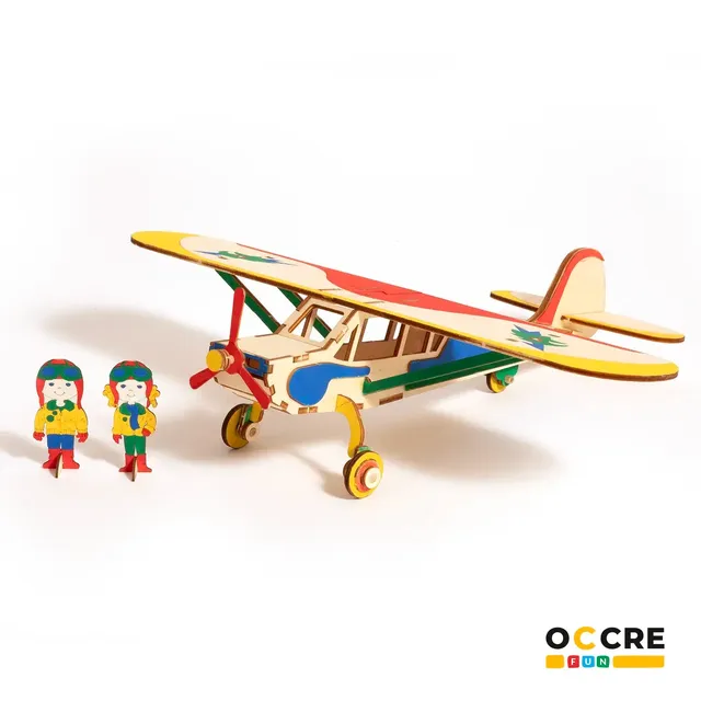 occre-fun-falcon-modellino-di-aereo-in-legno-per-bambini image 1