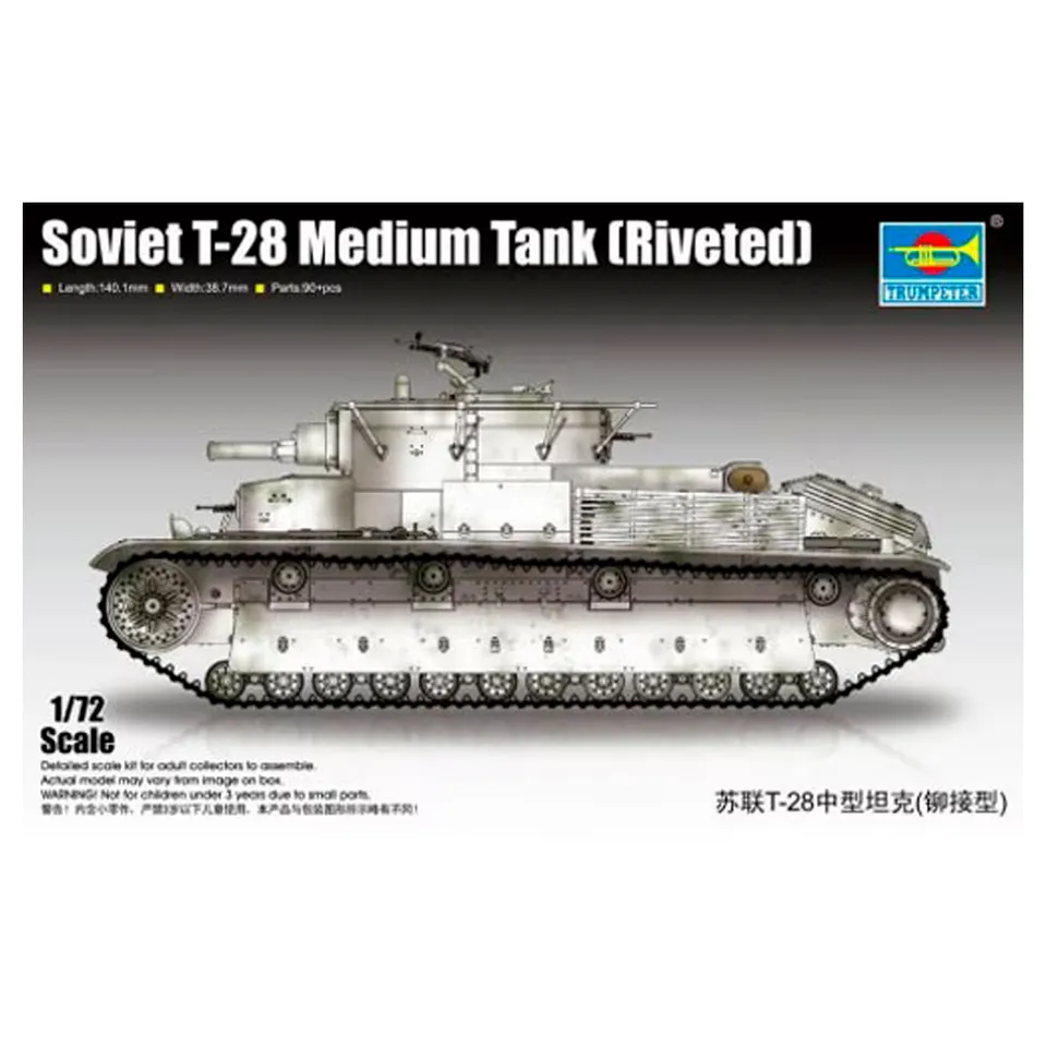 ak-interactive-soviet-t-28-medium-tank-riveted-1-72-kit-carro-armato image 1