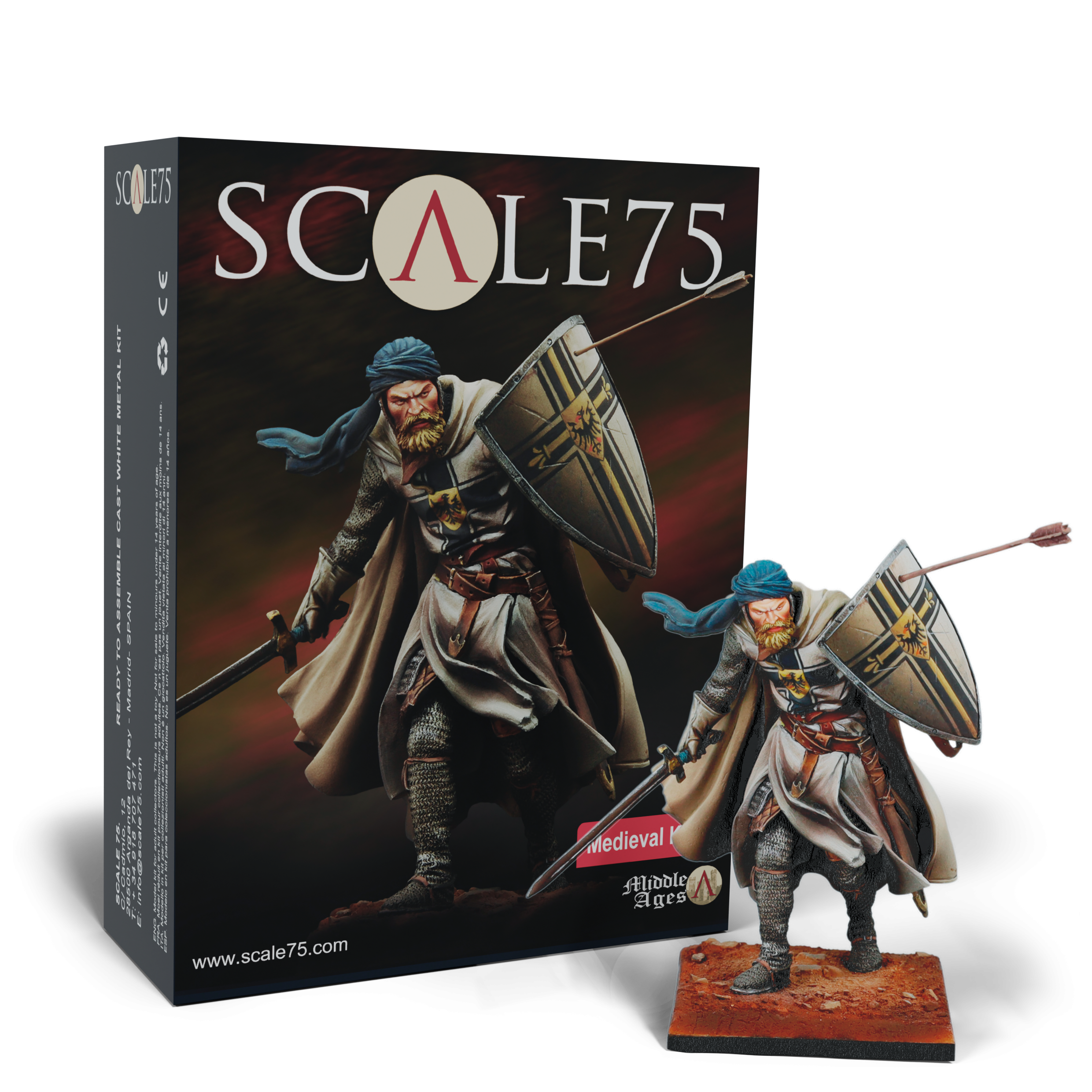 scale75-medieval-knight-75mm-figura-in-metallo-bianco-da-dipingere image 1