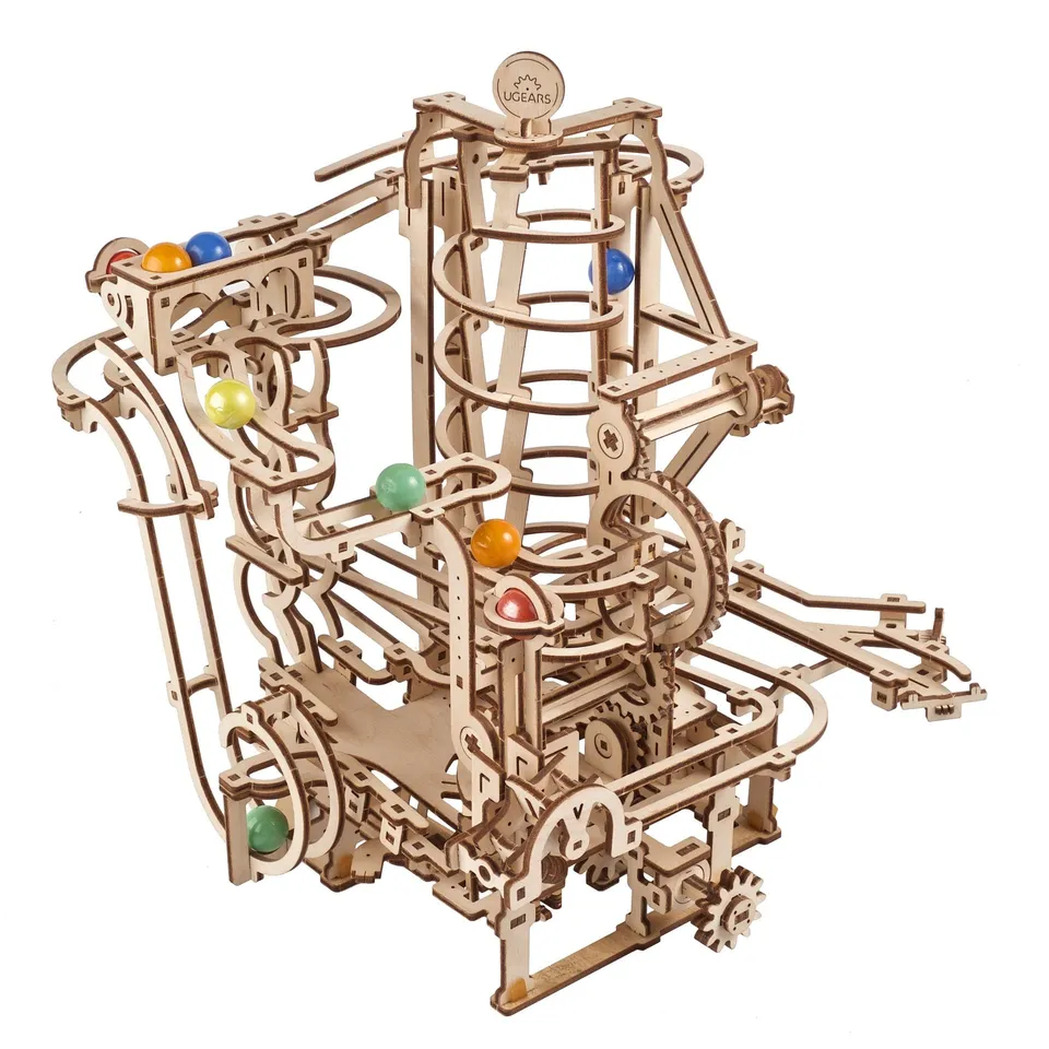 ugears-marble-run-spiral-hoist-kit-di-modellismo-meccanico-in-legno image 1