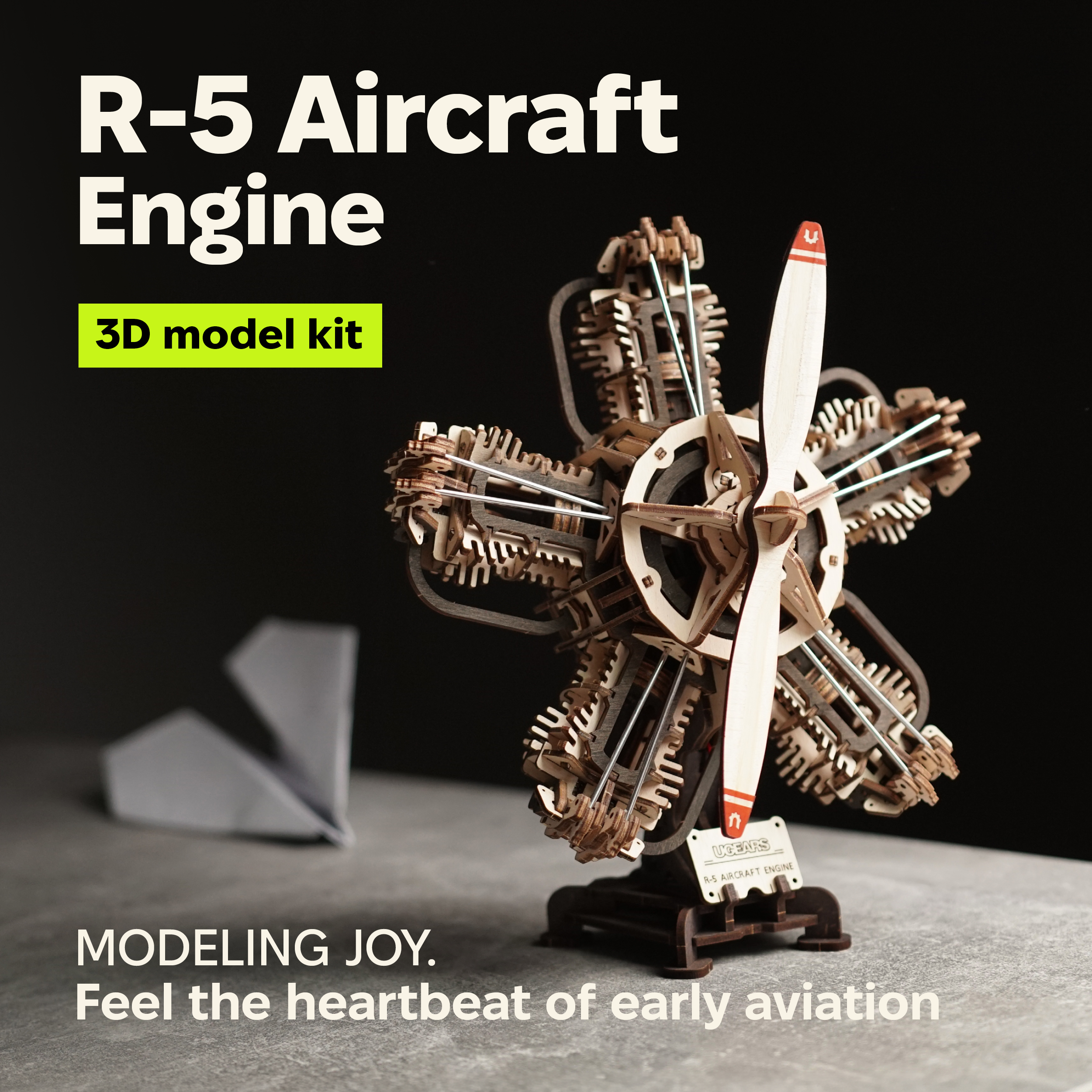 ugears-r-5-aircraft-engine-kit-modellismo-motore-radiale-5-cilindri image 8