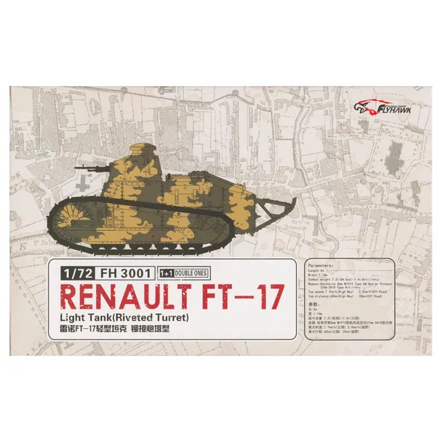 ak-interactive-renault-ft-17-light-tank-1-72-kit-carro-armato-con-torretta-rivet image 1