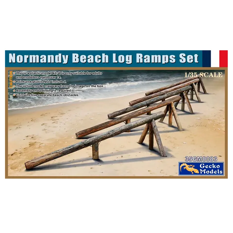 ak-interactive-1-35-normandy-beach-log-ramps-set-set-di-rampre-in-tronco-per-sba image 1