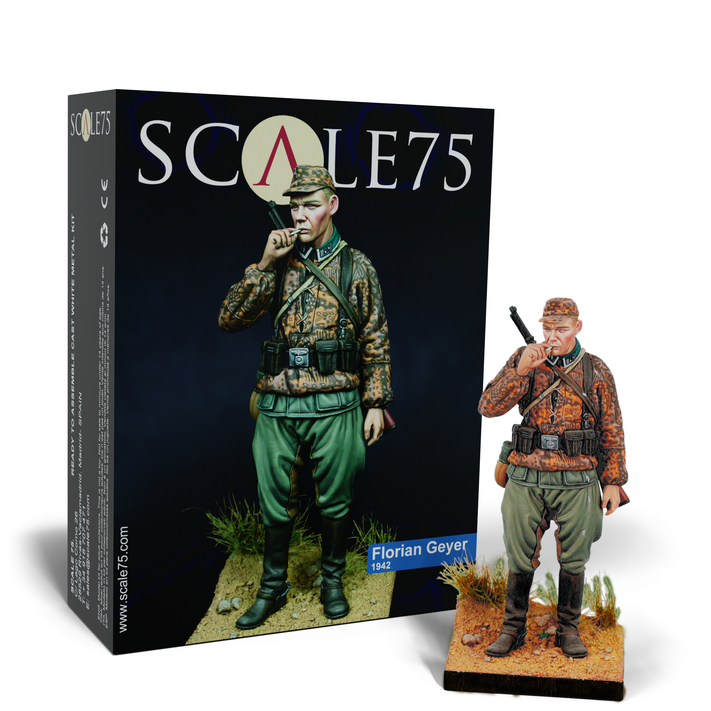 scale75-florian-geyer-1945-figura-in-metallo-bianco-75mm-world-at-war image 1