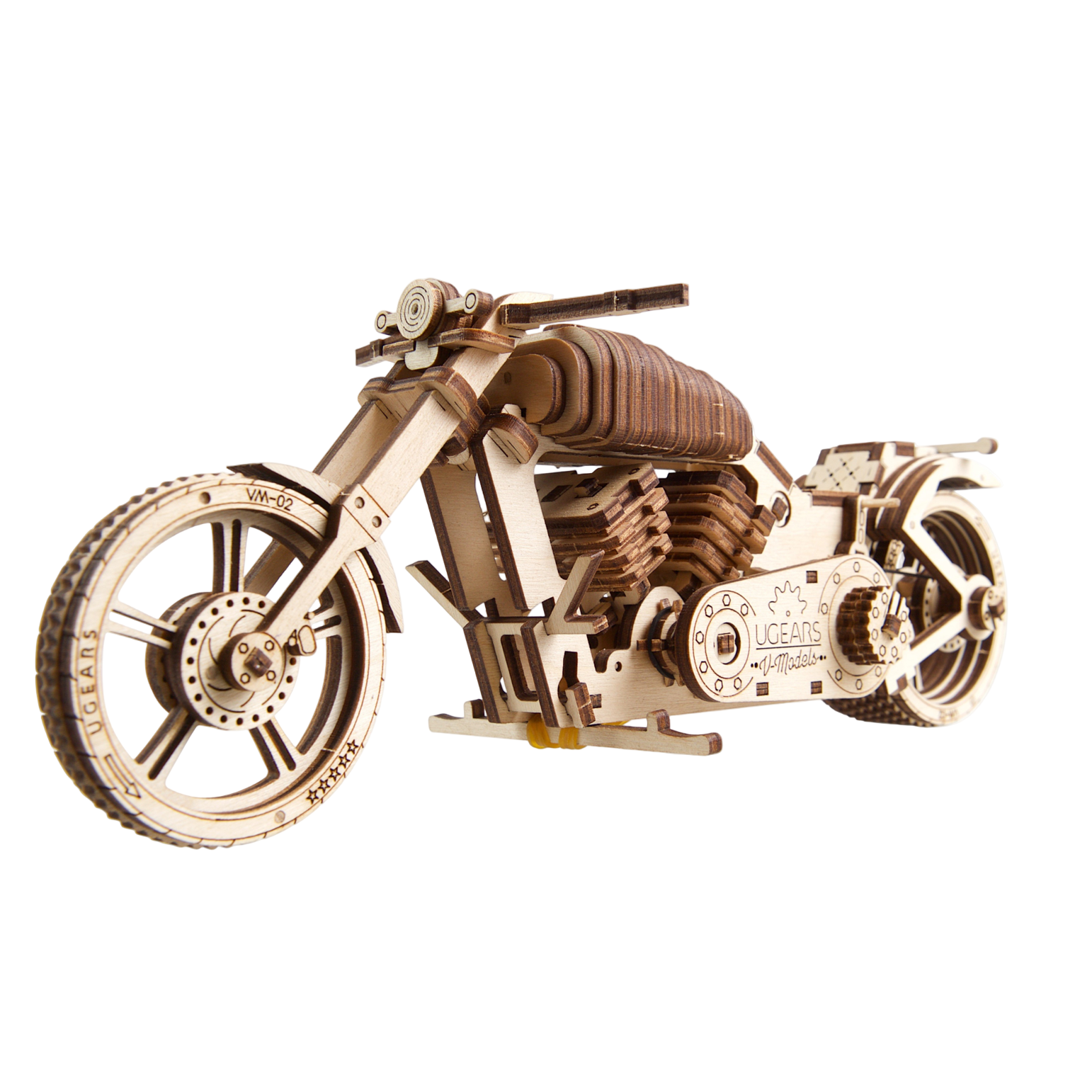 ugears-bike-vm-02-modellino-meccanico-in-legno-di-moto-cruiser-da-costruire image 1