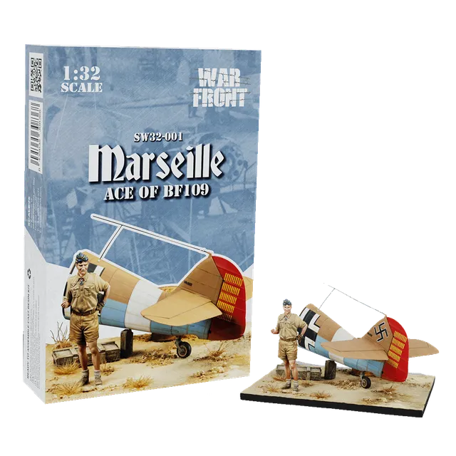 scale75-warfront-marseille-ace-of-bf109-1-32-scena-pilota-e-coda-bf109-da-diping image 1