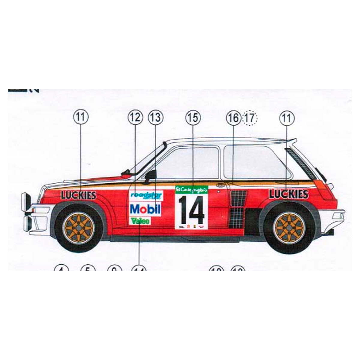 ak-interactive-1-24-renault-5-turbo-el-corte-ingles-1984-luckies-set-decal image 2