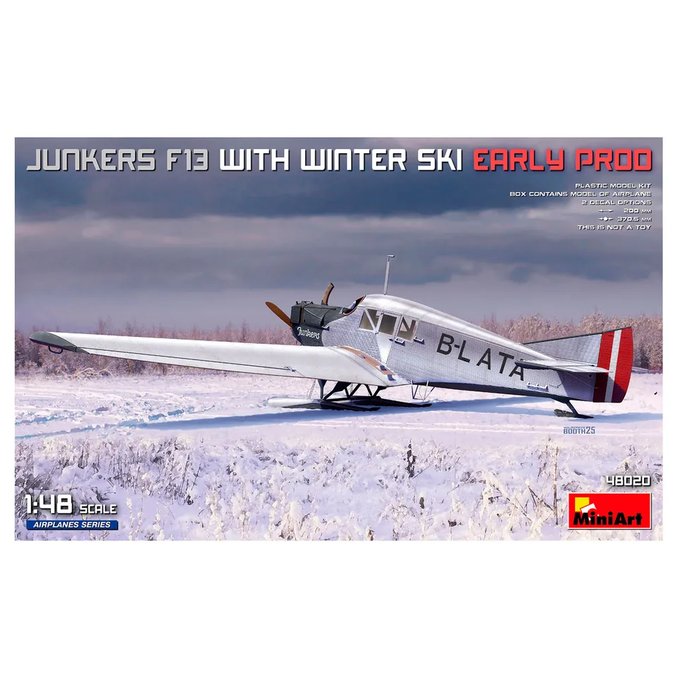 ak-interactive-1-48-junkers-f13-with-winter-ski-early-prod-kit-di-modellismo image 1