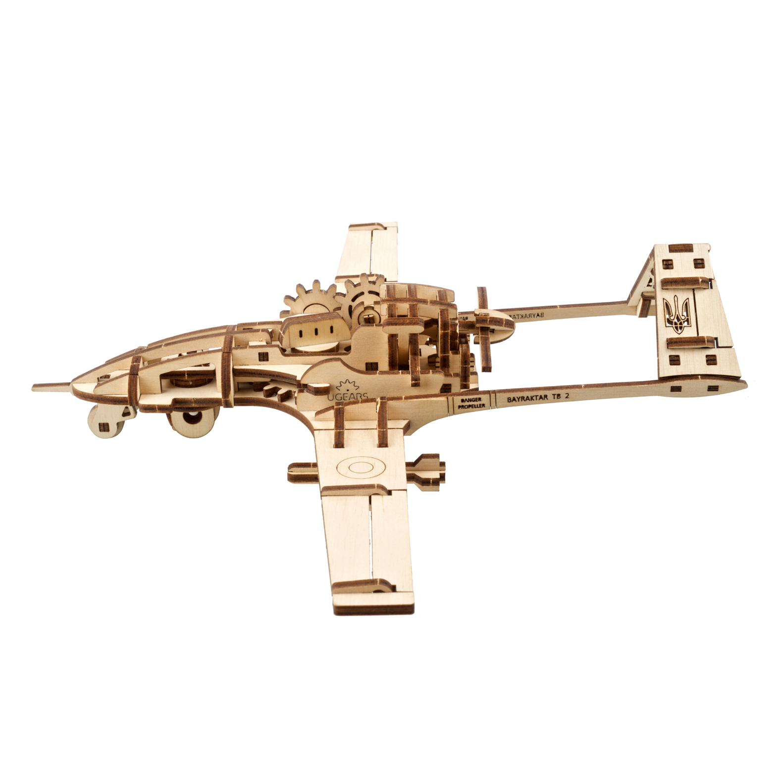 ugears-bayraktar-tb2-drone-da-combattimento-model-kit-in-legno-3d image 2