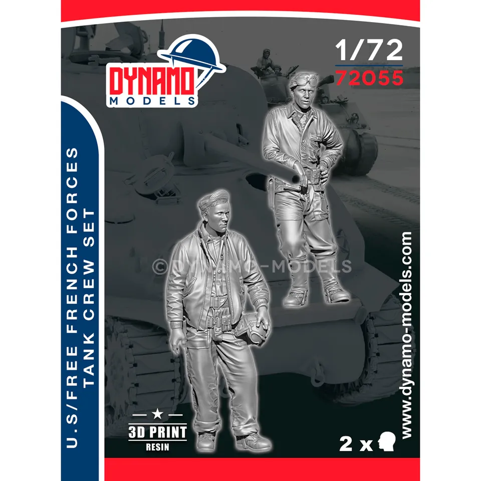 ak-interactive-1-72-set-carristi-u-s-forze-francesi-libere-1944-figure-in-scala- image 1