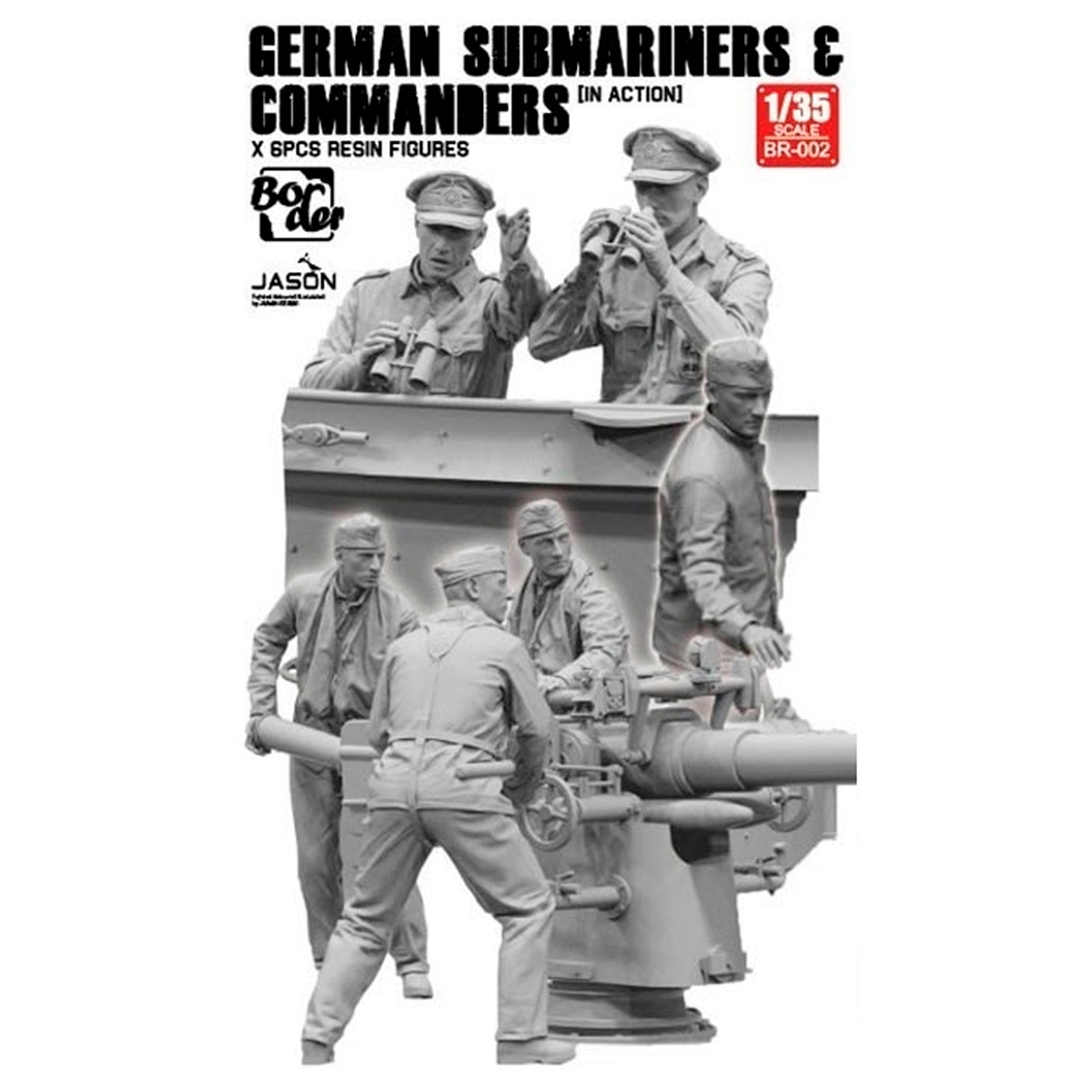 ak-interactive-1-35-german-submariners-commanders-in-action-6-pcs image 1
