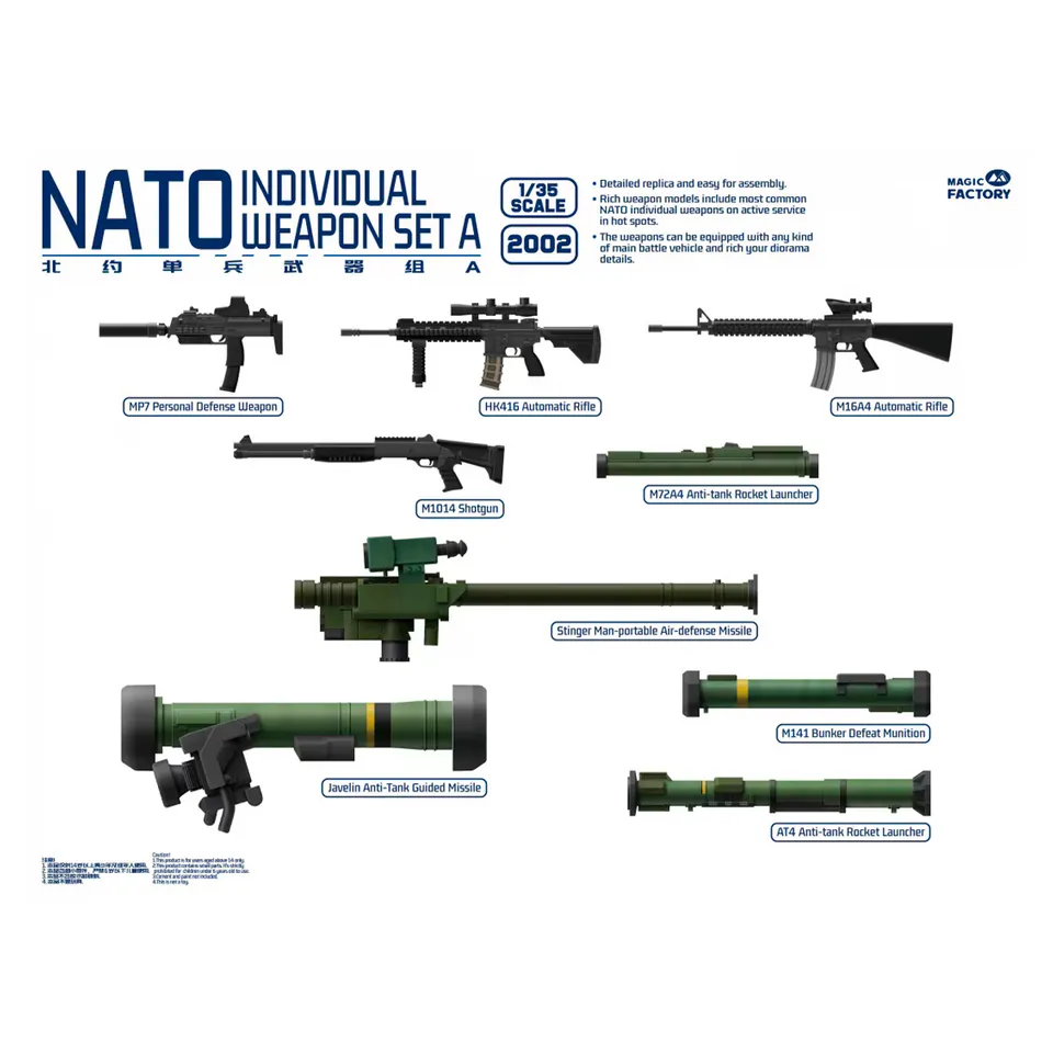 ak-interactive-nato-individual-weapon-set-a-kit-armi-1-35-con-2-pezzi-per-tipo image 1