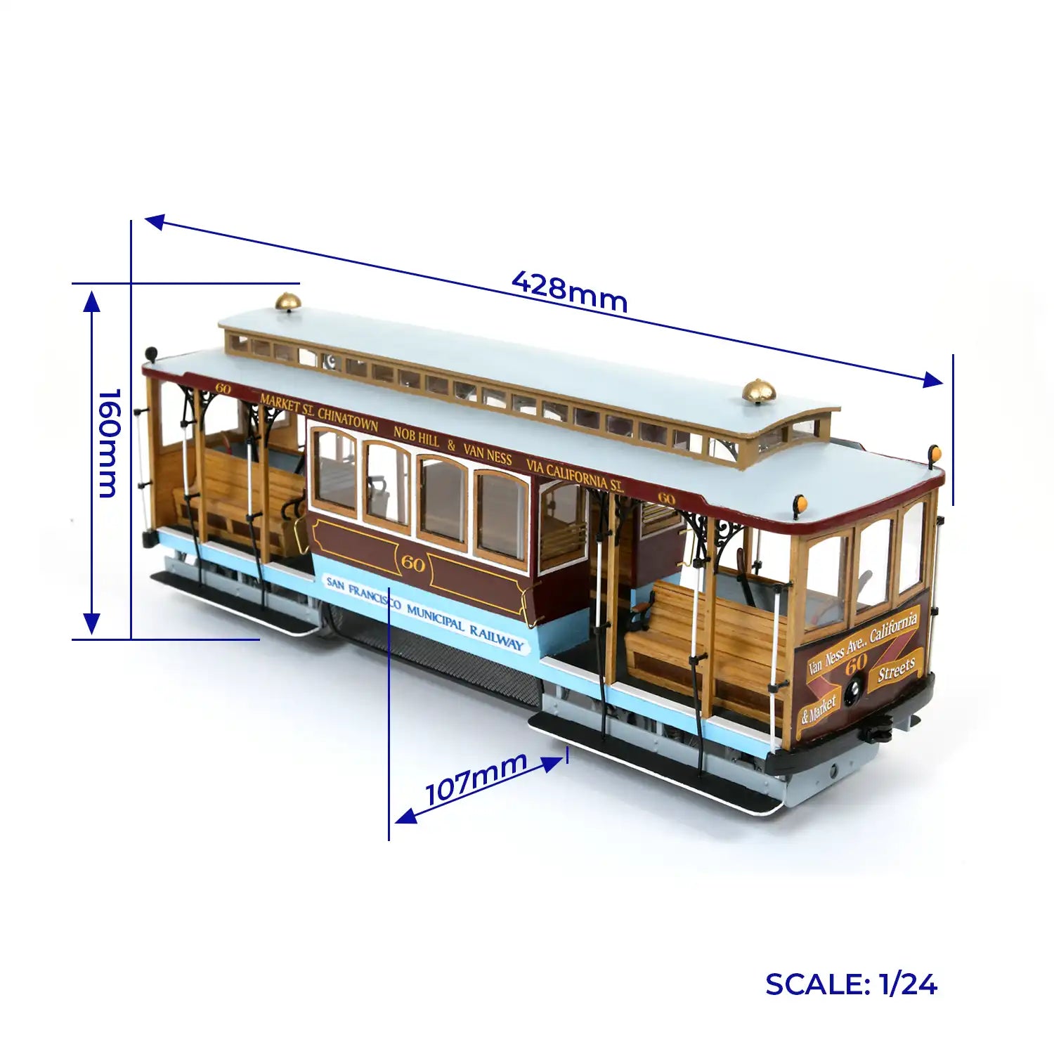occre-san-francisco-kit-di-modellismo-cable-car-tram-a-cavo image 3