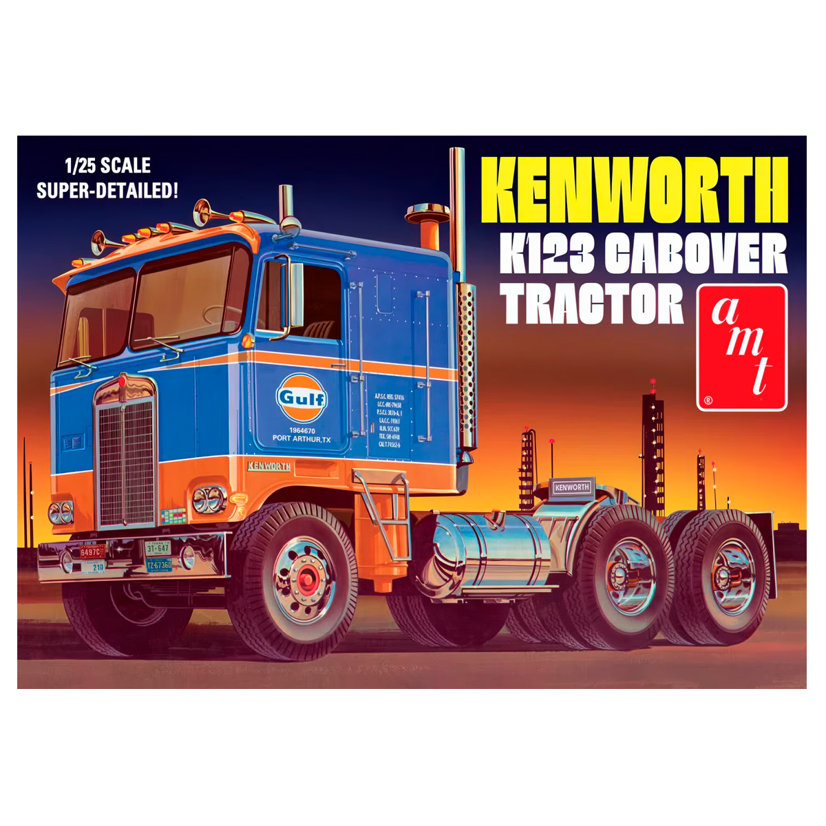 ak-interactive-1-25-kenworth-k123-cabover-tractor-gulf-kit-modellismo-scala-1-25 image 1