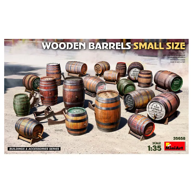 ak-interactive-1-35-wooden-barrels-small-size-accessorio-diorama-modellismo image 1