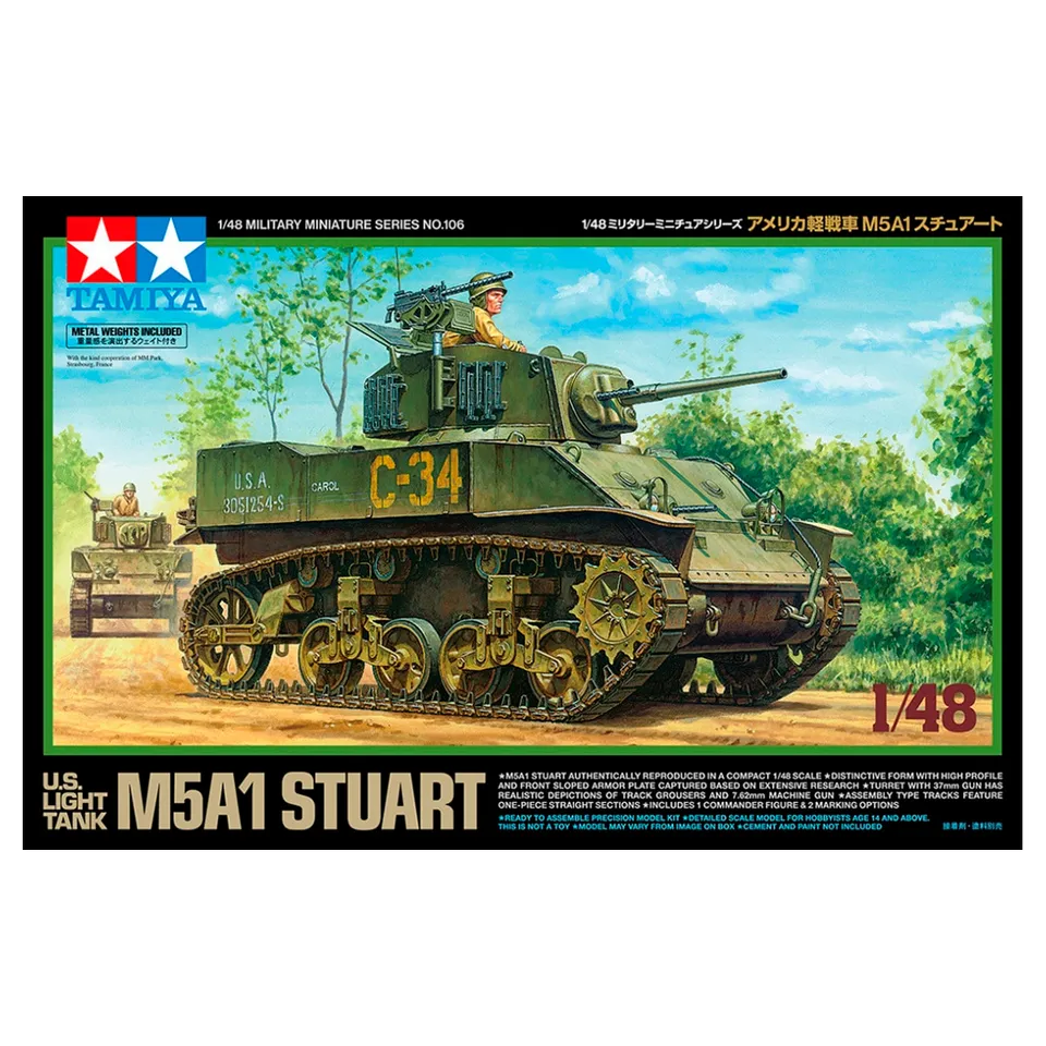 ak-interactive-1-48-u-s-light-tank-m5a1-stuart-kit-carro-armato-americano-scala- image 1