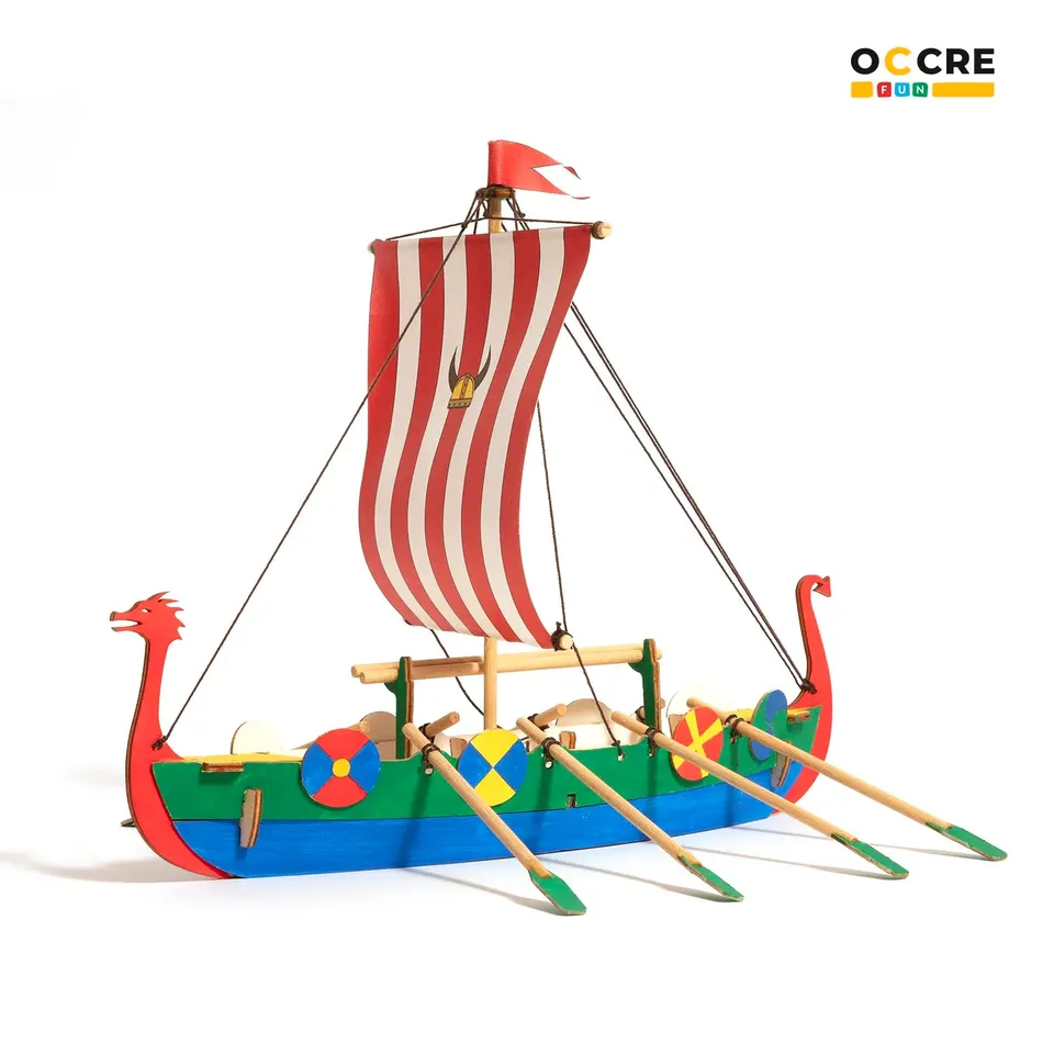 occre-fun-modellino-nave-vichinga-per-bambini-da-costruire-e-colorare image 1