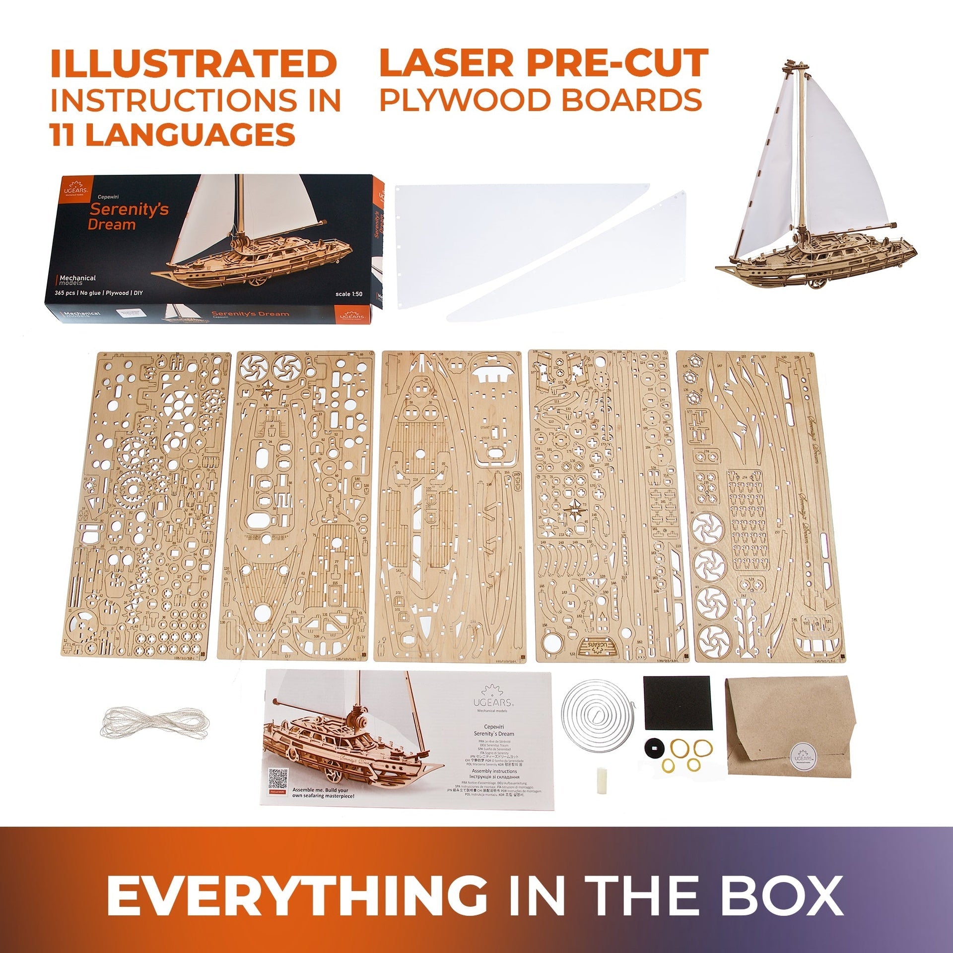 ugears-serenity-s-dream-kit-di-modellismo-veliero-in-legno image 6