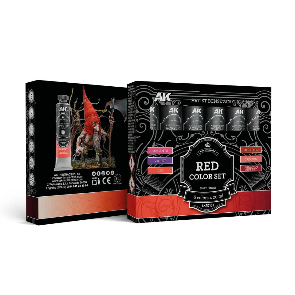 ak-interactive-red-color-set-colori-acrilici-dens-artistici-per-modellismo image 1