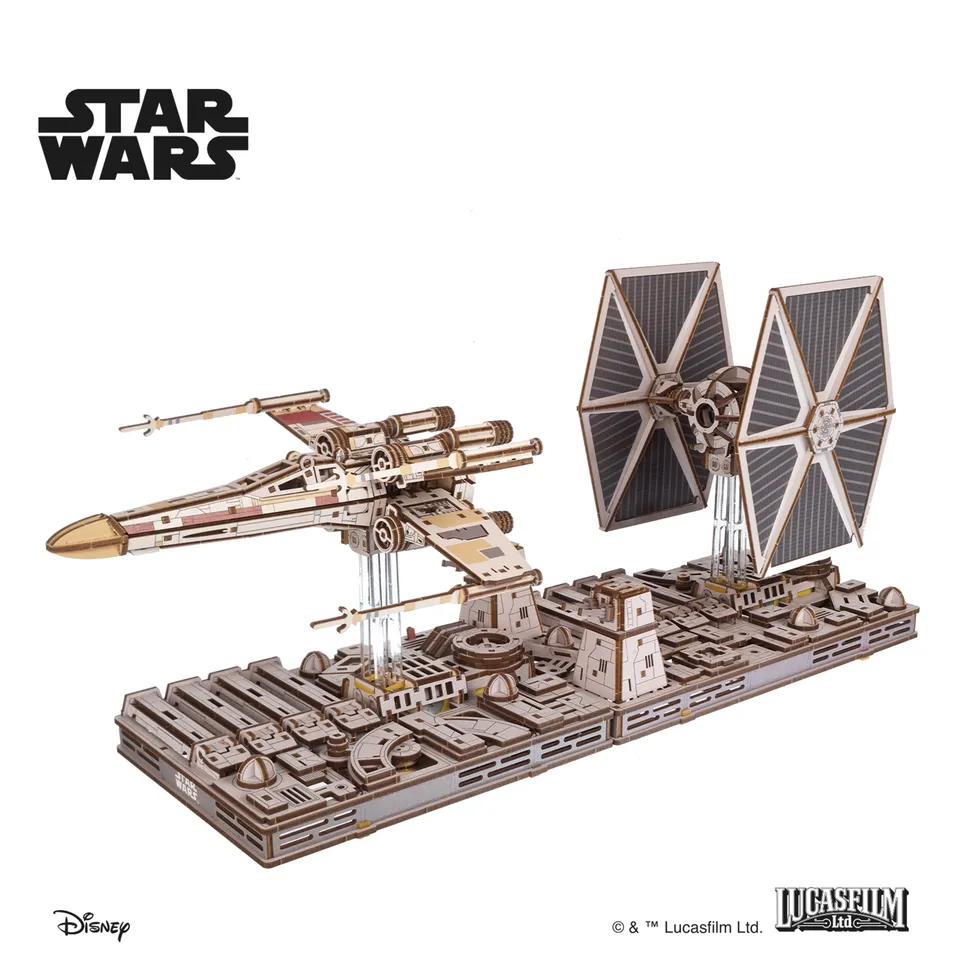 ugears-star-wars-x-wing-starfighter-tie-fighter-bundle-legno-3d image 1