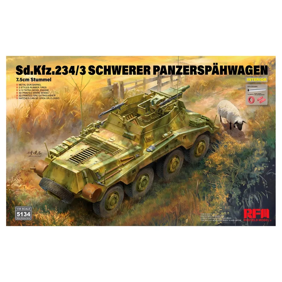 ak-interactive-sd-kfz-234-3-pz-sp-hwagen-full-interior-1-35-kit-modellismo image 1
