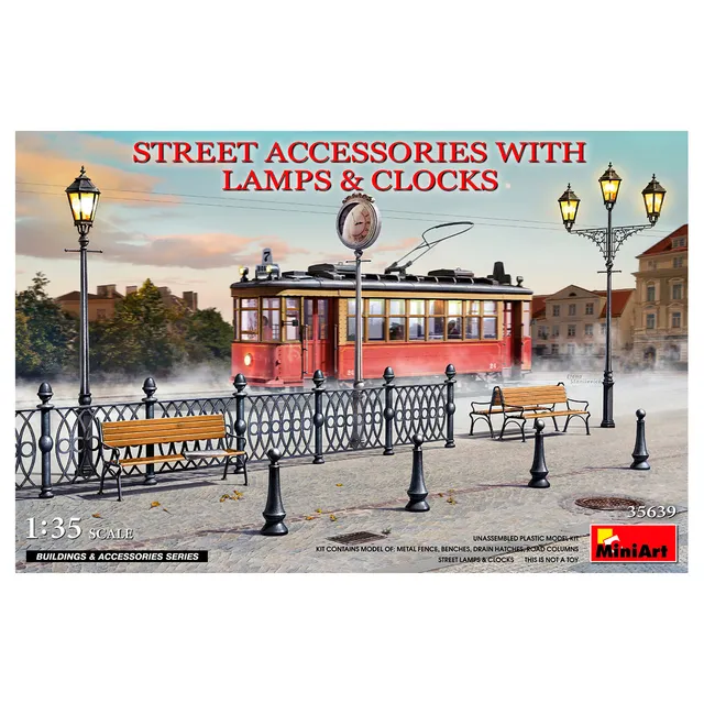 ak-interactive-1-35-street-accessories-with-lamps-clocks-set-di-accessori-per-di image 1