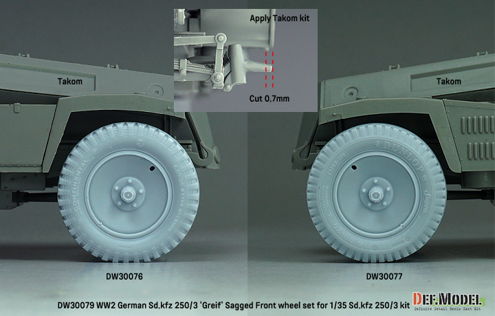 ak-interactive-ww2-german-sd-kfz-250-3-greif-sagged-wheel-set-per-1-35-sd-kfz-25 image 5