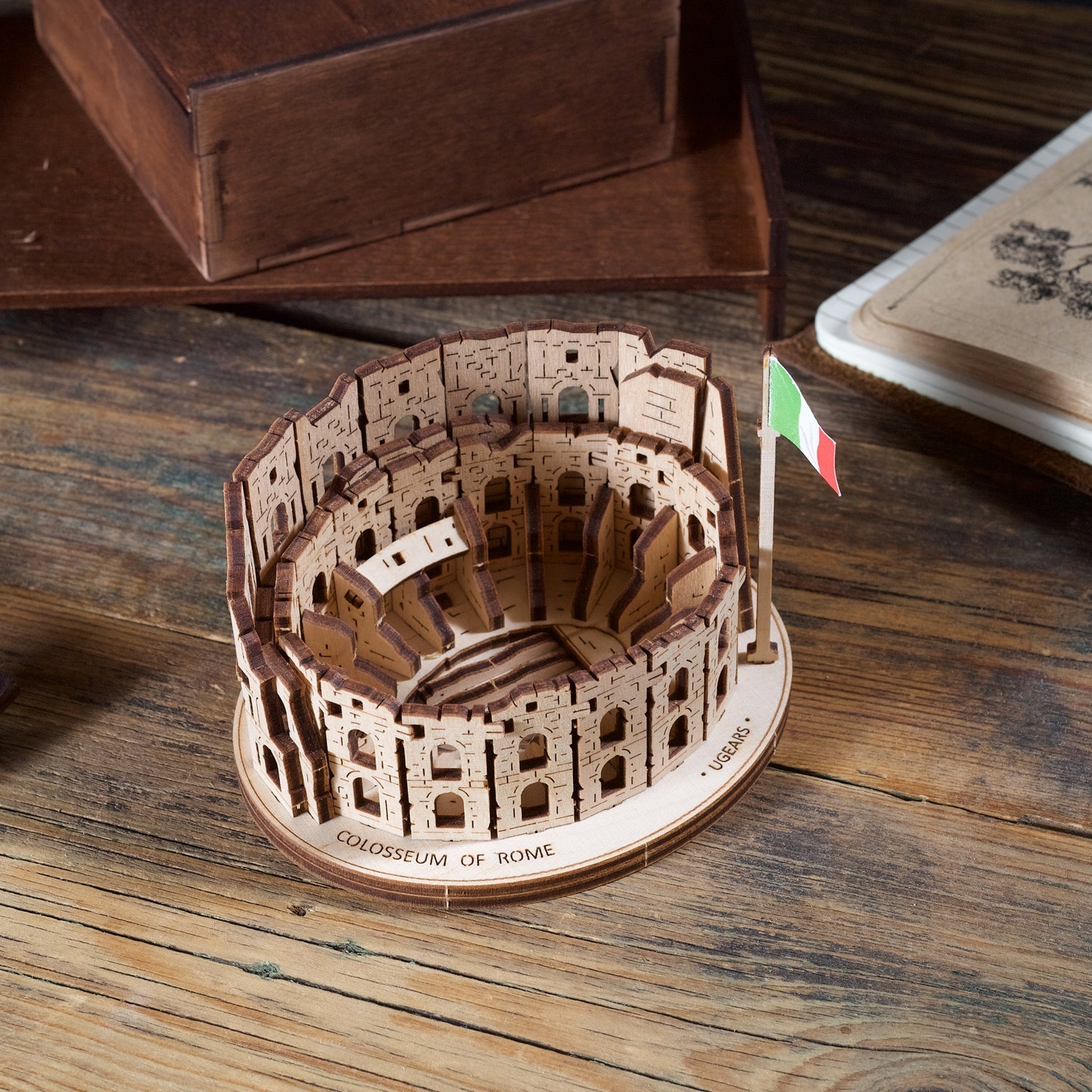 ugears-colosseo-di-roma-modello-3d-in-legno-da-costruire image 7