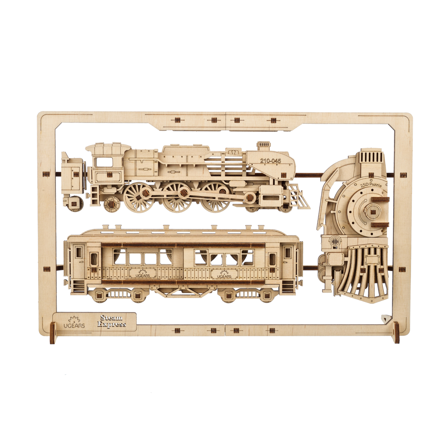 ugears-steam-express-kit-di-modellismo-2-5d-puzzle-in-legno image 1