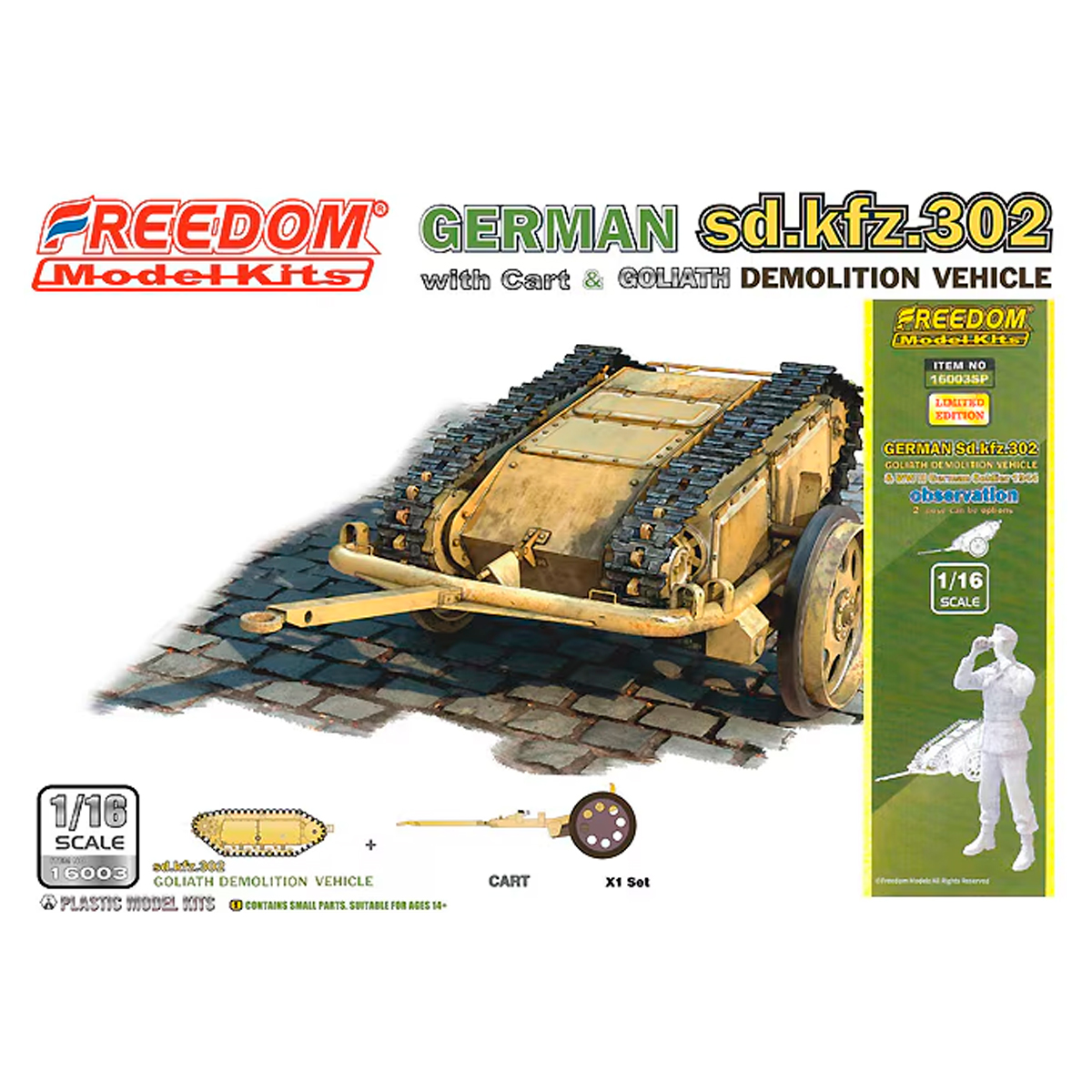 ak-interactive-sd-kfz-302-goliath-scala-1-16-con-carrello-e-soldato-tedesco-1944 image 1