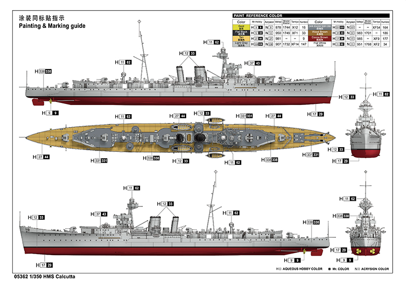 ak-interactive-1-350-hms-calcutta-kit-nave-militare-britannica-in-scala image 4