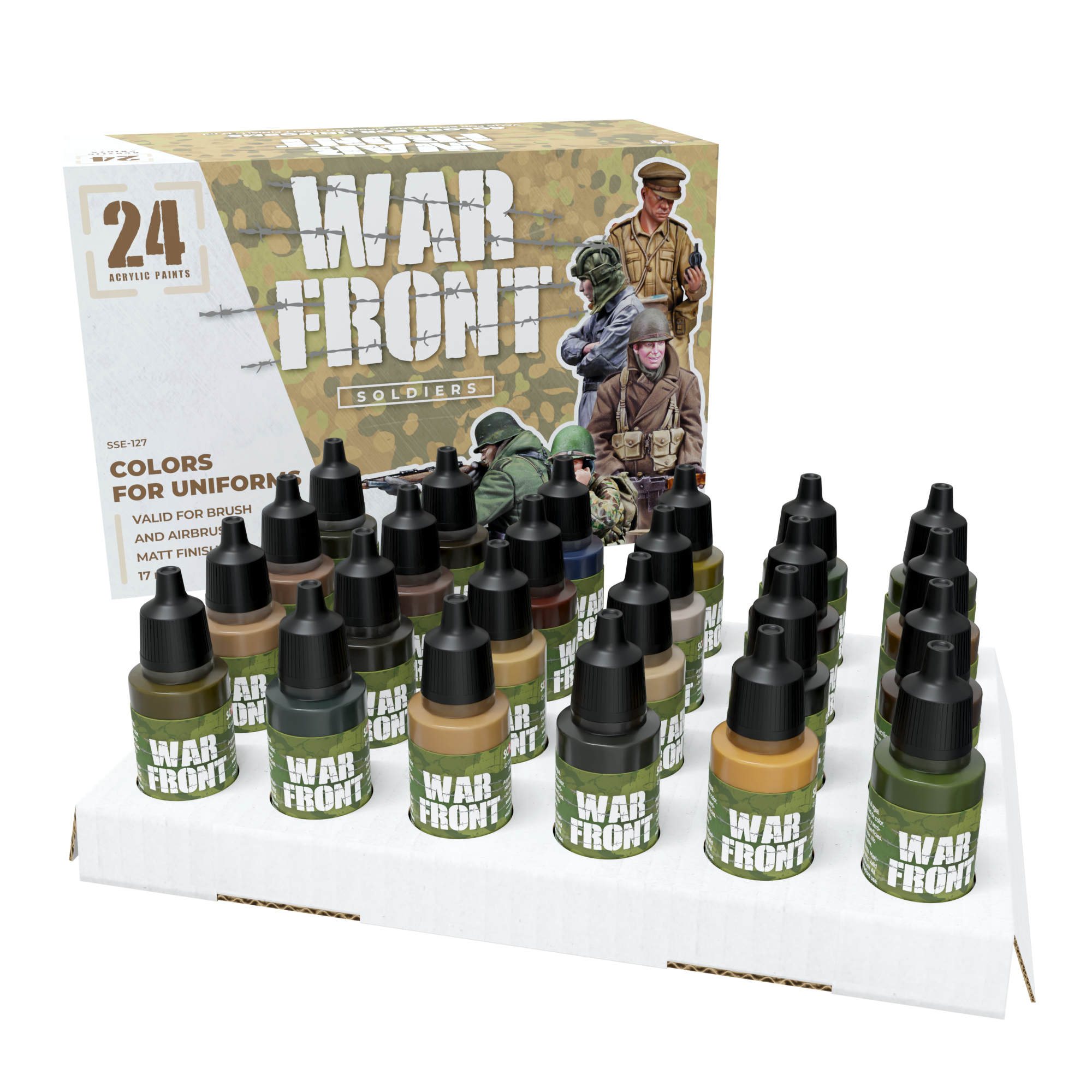 scale75-warfront-soldiers-set-24-colori-acrilici-per-uniformi-storiche-e-moderne image 2